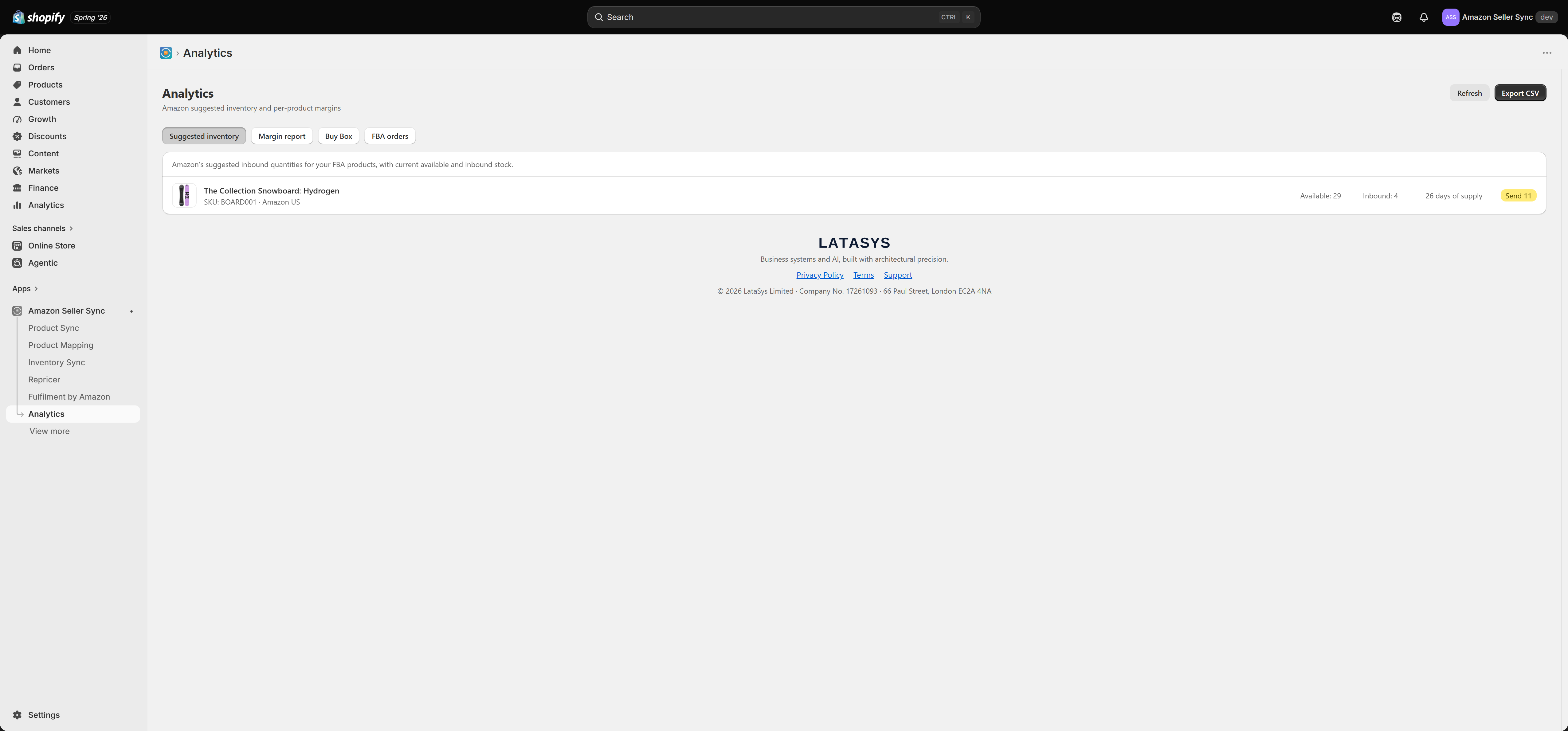 The Analytics page